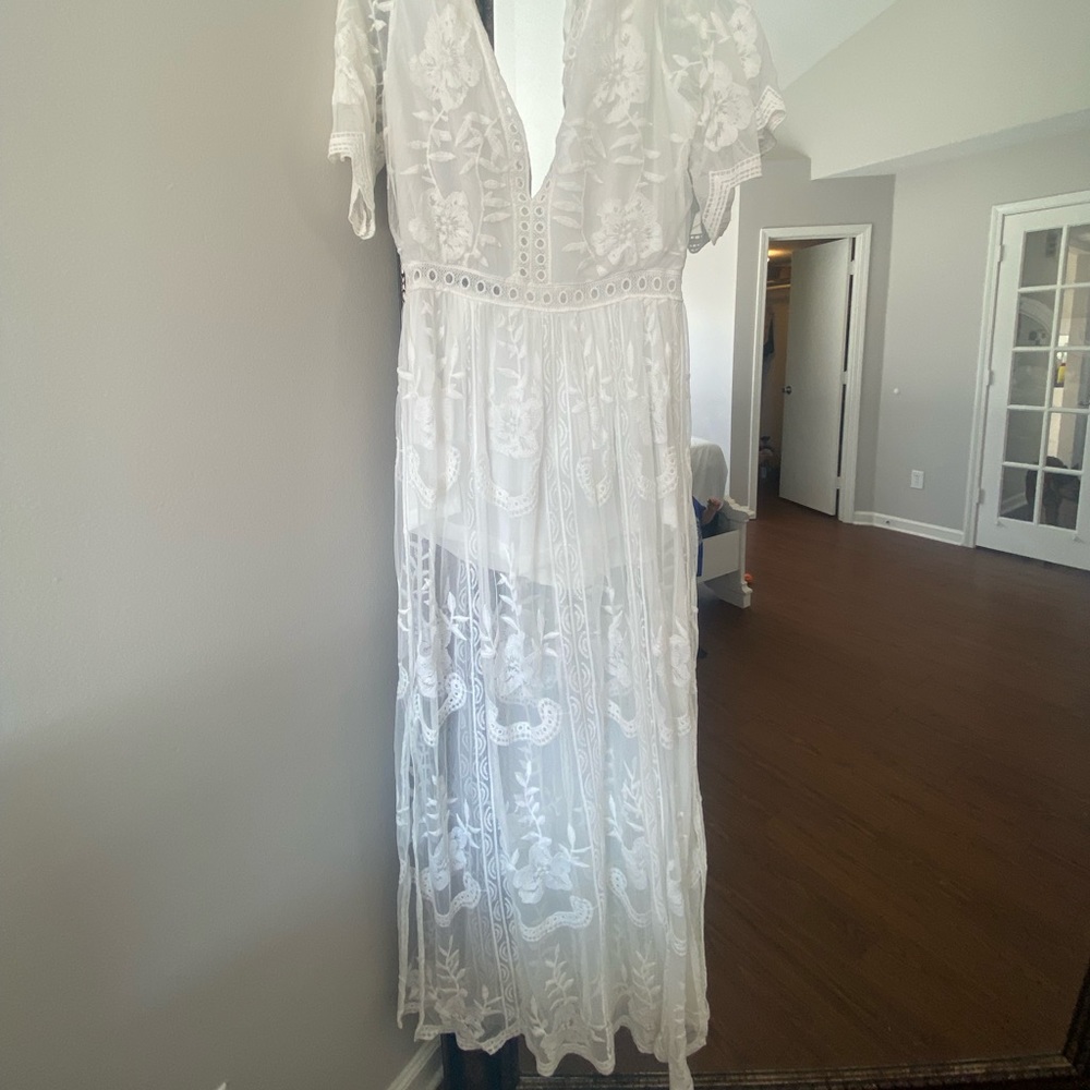 White Boho Romper